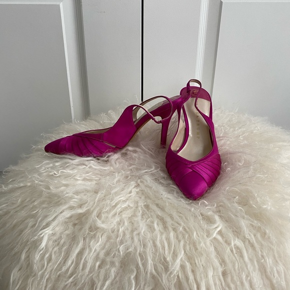 Ivanka Trump Satin Slingback Heels 7 - Picture 2 of 4